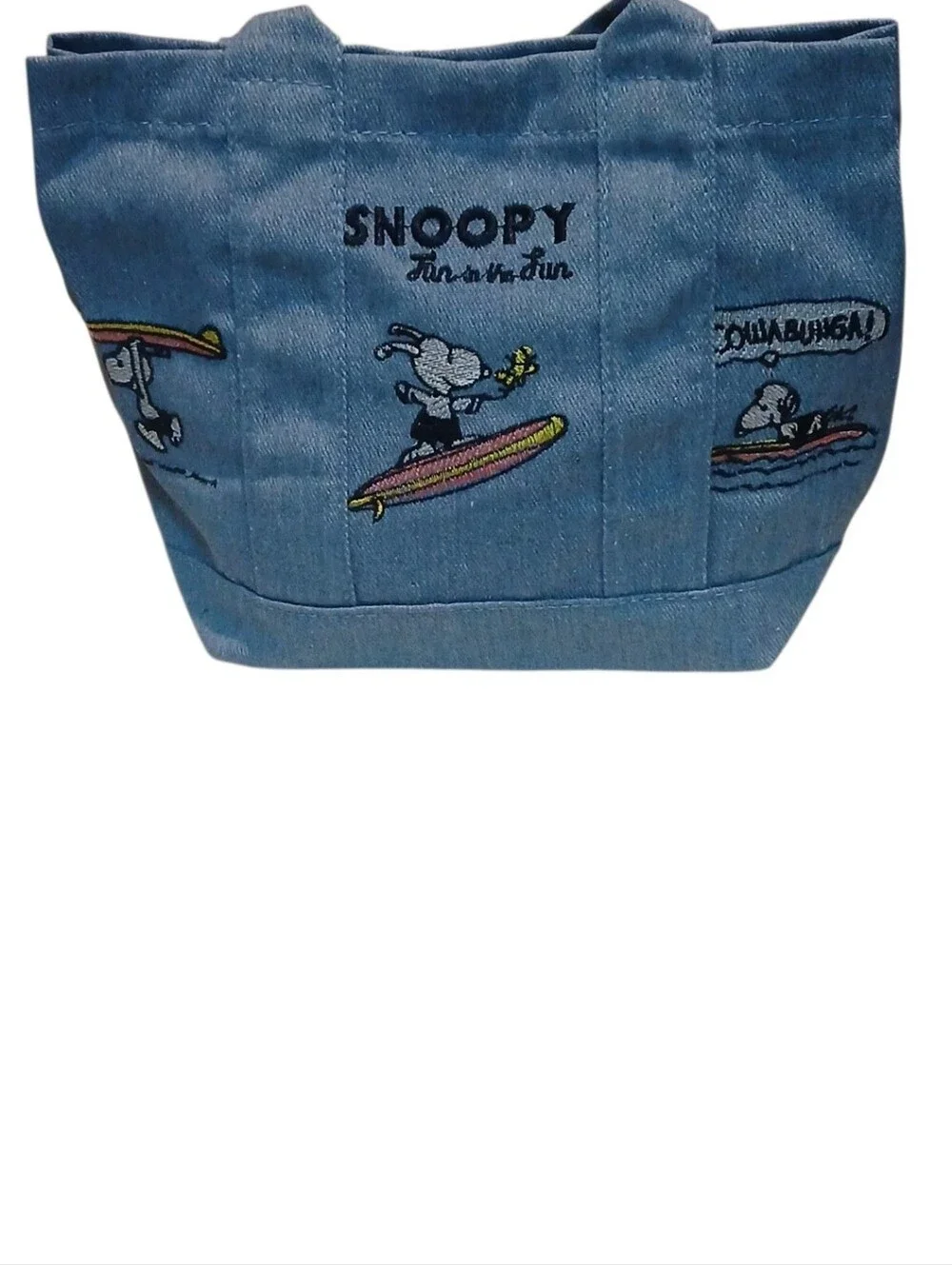 Peanuts -New Snoopy Denim Japanese Style Embroiderd Snoopys, Inside Pocket